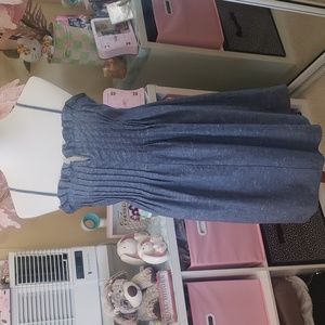 Madewell Pintuck Faux Denim Dress
